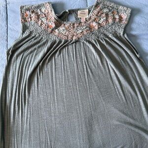 Knox Rose Green & Pink Lace Detail Top